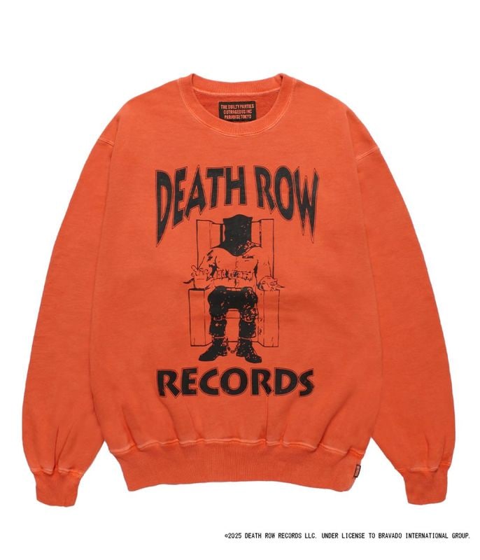 DEATH ROW RECORDS / GARMENT DYED SWEAT SHIRT【ORANGE】