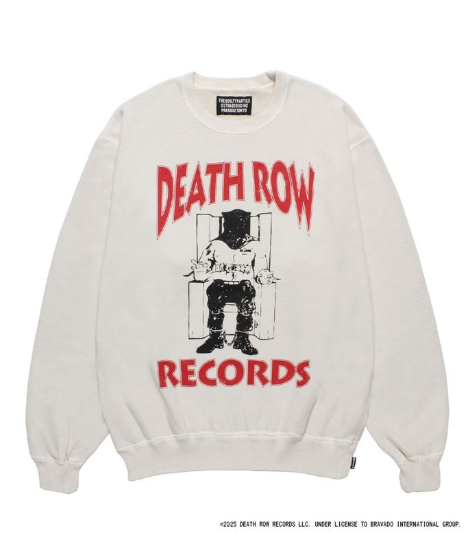 DEATH ROW RECORDS / GARMENT DYED SWEAT SHIRT【IVORY】