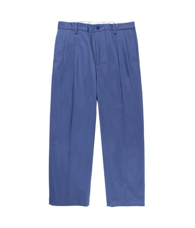 DOUBLE PLEATED CHINO TROUSERS【BLUE】