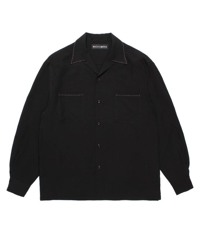 50'S OPEN COLLAR SHIRT (TYPE-5)【BLACK】