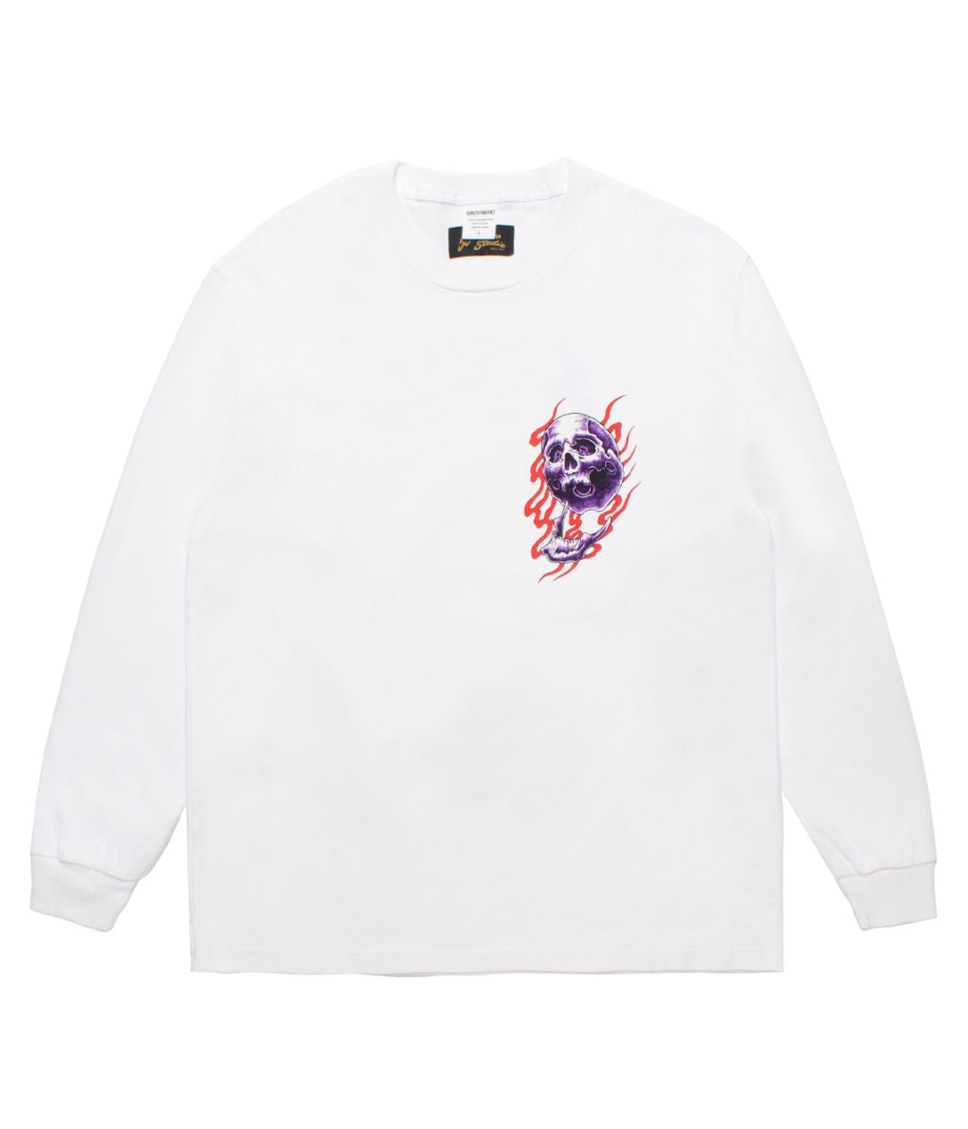 56 TATTOO STUDIO / WASHED HEAVY WEIGHT LONG SLEEVE T-SHIRT【WHITE】