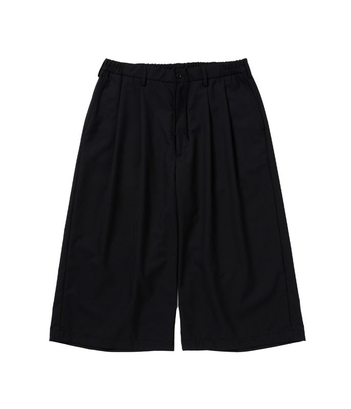 T/W Saxony Shin Cut Wide Easy Trousers【BLACK】