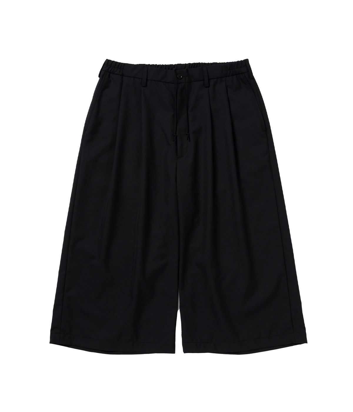 T/W Saxony Shin Cut Wide Easy Trousers【BLACK】｜COOTIE