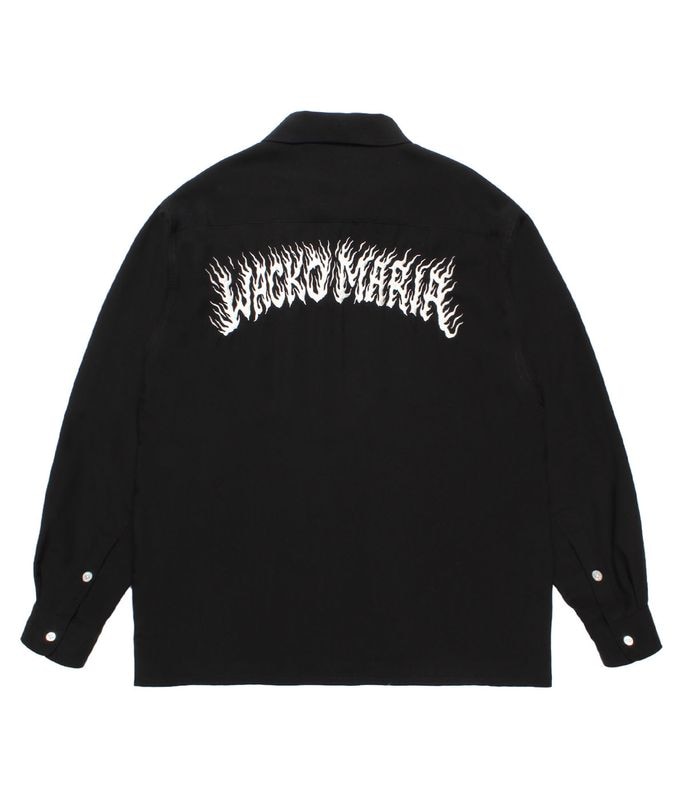 TIM LEHI / 50'S OPEN COLLAR SHIRT (TYPE-2)【BLACK】