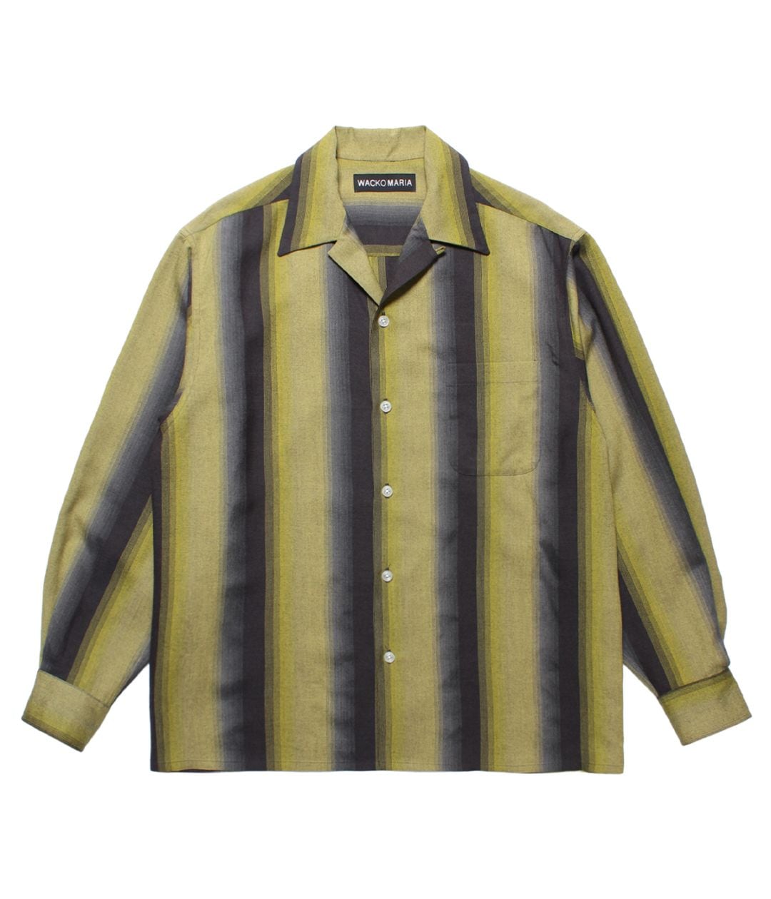 OMBRE STRIPE OPEN COLLAR SHIRT【YELLOW】