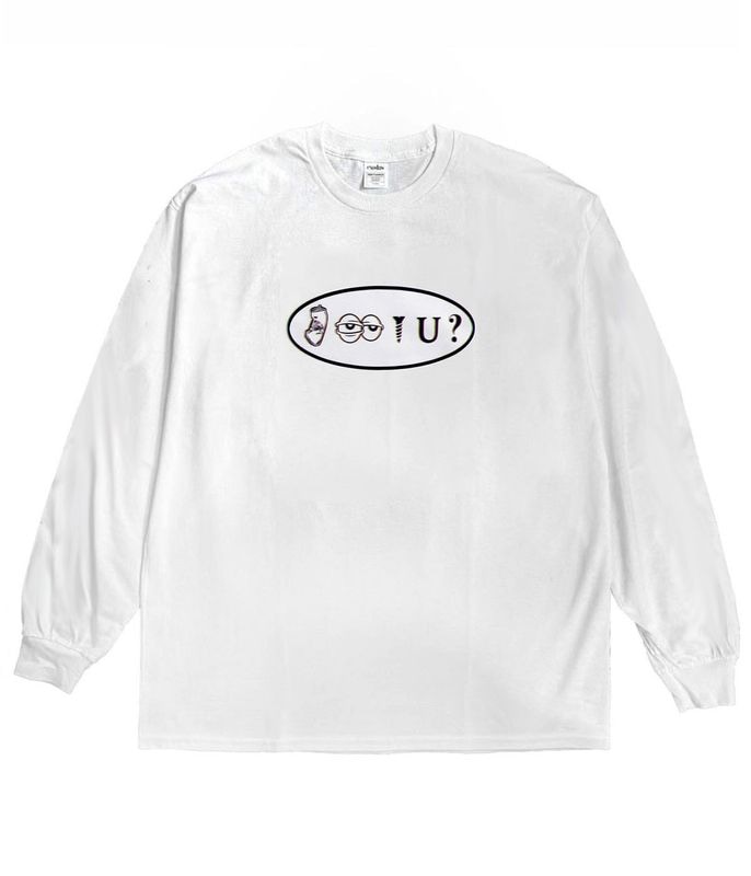 CAN I SCREW YOU ? L/S T SHIRT【WHITE】