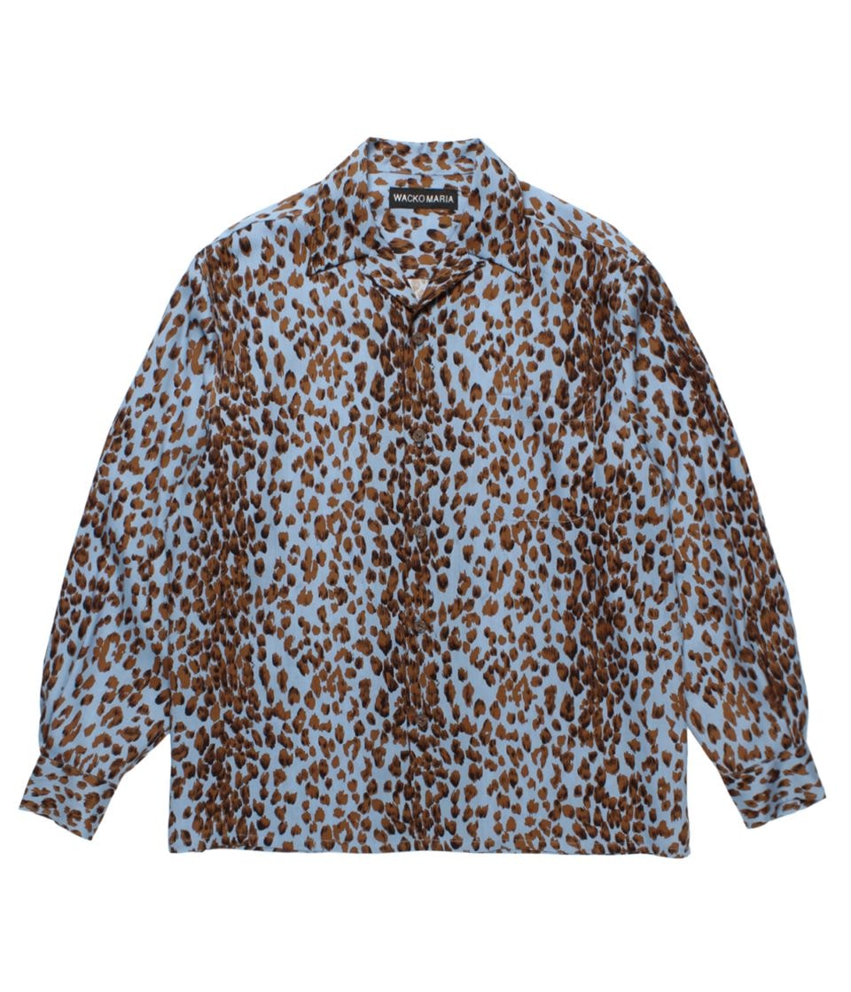 LEOPARD OPEN COLLAR SHIRT (TYPE-1)【BLUE】
