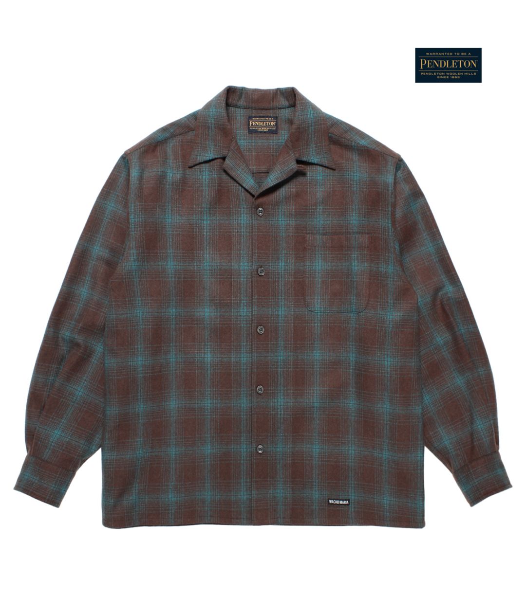 トップス wackomaria PENDLETON OMBRE CHECK SHIRT PENDOLTON / WOOL OMBRE CHECK OPEN COLLAR SHIRT (TYPE-3