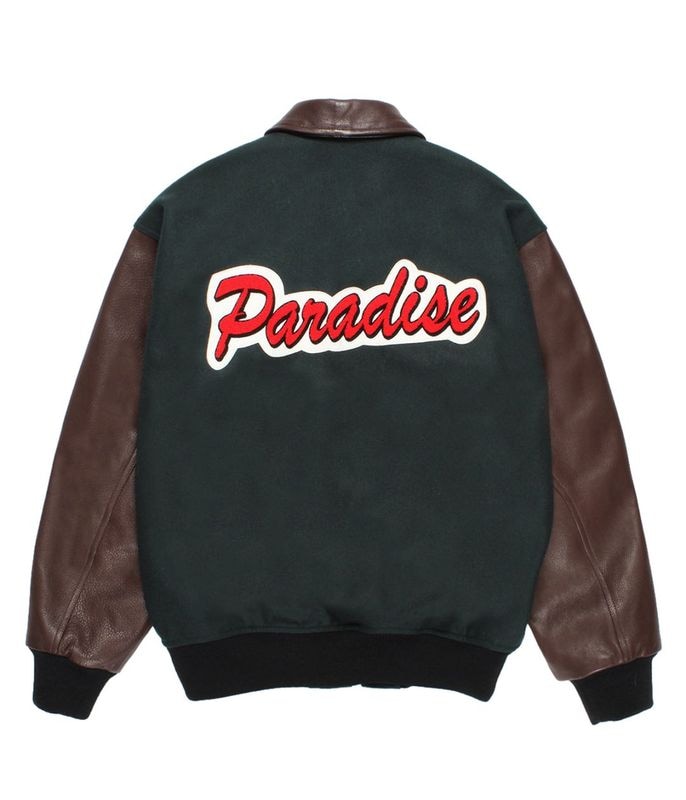 LEATHER VARSITY JACKET (TYPE-2)【GREEN】