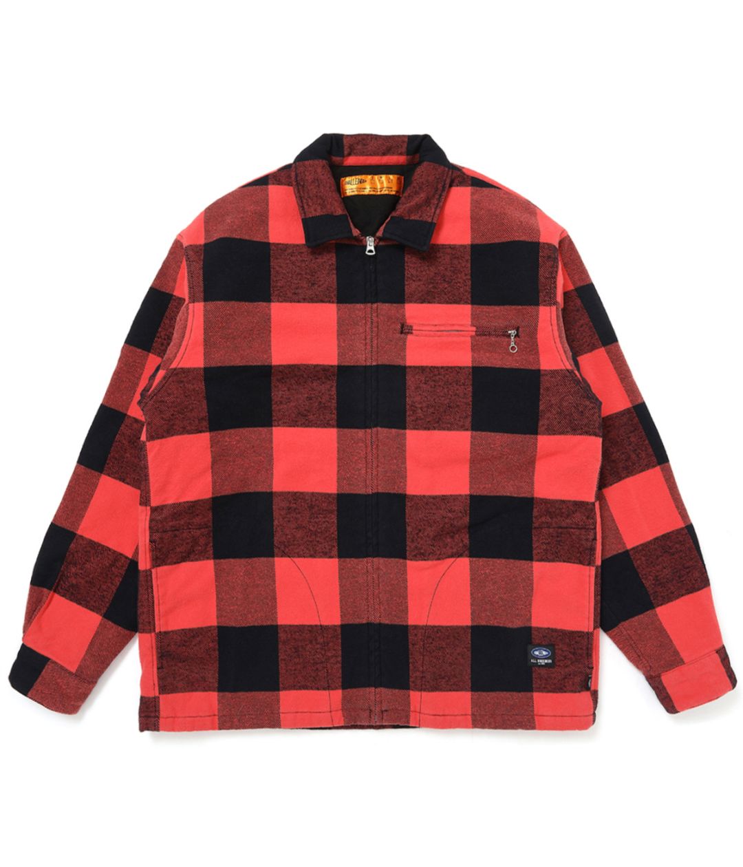 LINING ZIP UP SHIRT【ORANGE-BLACK】