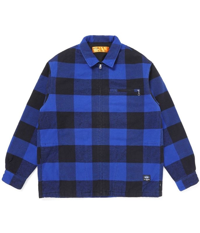 LINING ZIP UP SHIRT【BLUE-BLACK】