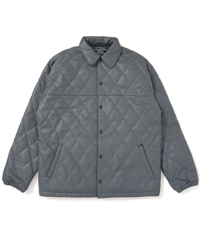 QUILTING LEATHER JACKET【GRAY】
