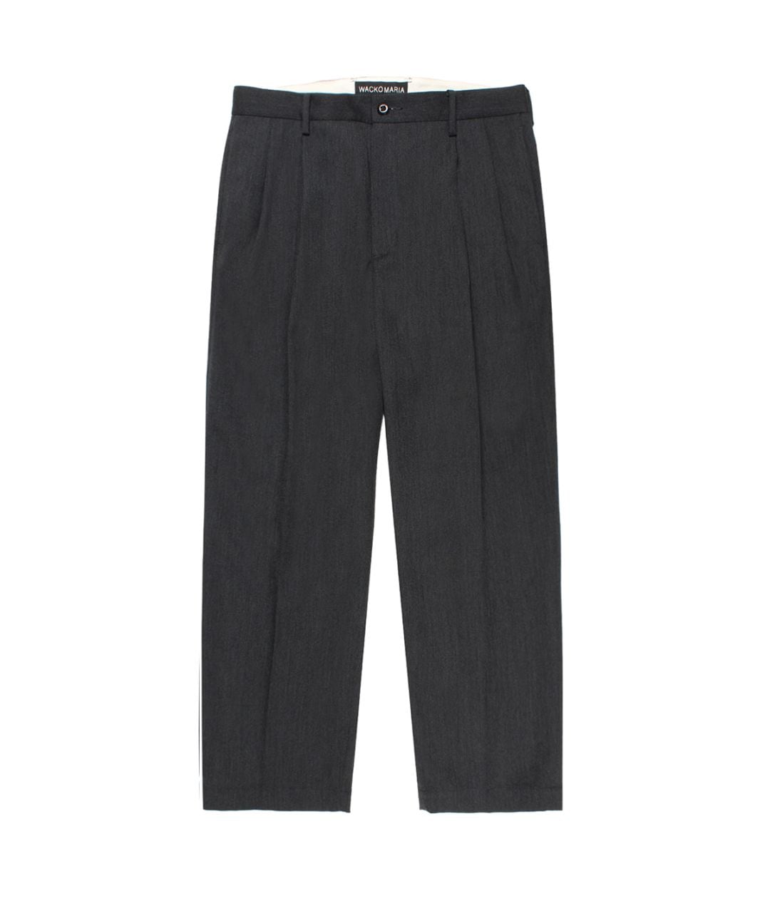 DOUBLE PLEATED WOOL TROUSERS【CHARCOAL】