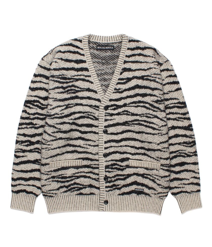 TIGER MOHAIR JACQUARD KNIT CARDIGAN【IVORY】