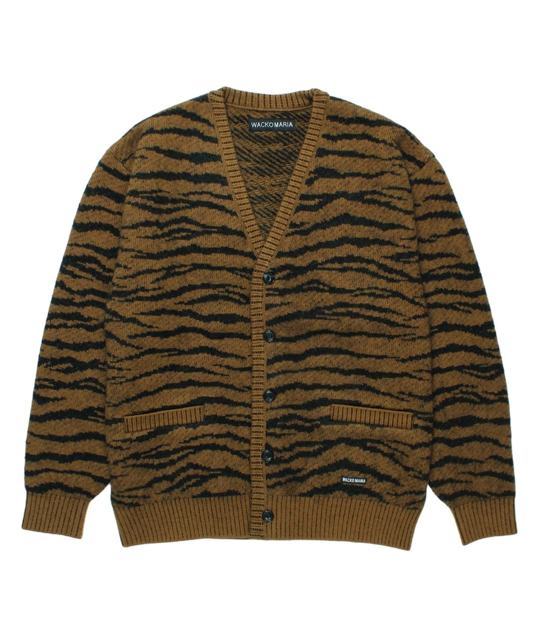 TIGER MOHAIR JACQUARD KNIT CARDIGAN【BROWN】