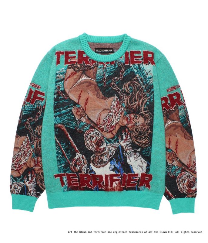TERRIFIER / MOHAIR JACQUARD KNIT SWEATER【MINT】