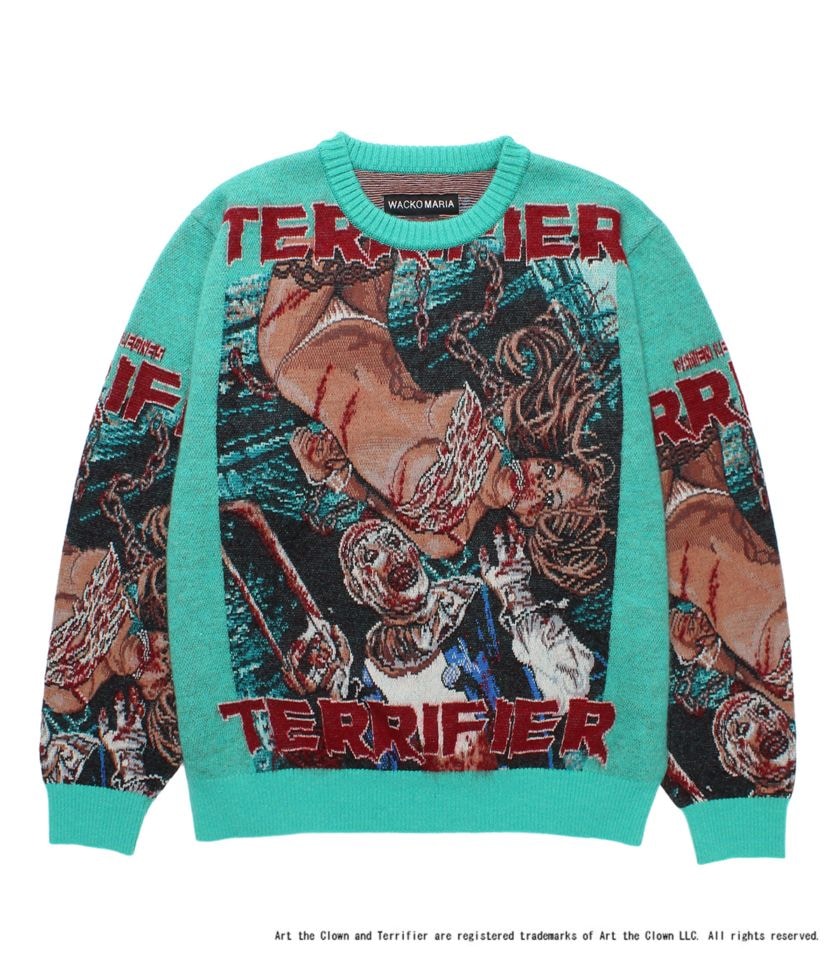 TERRIFIER / MOHAIR JACQUARD KNIT SWEATER【MINT】