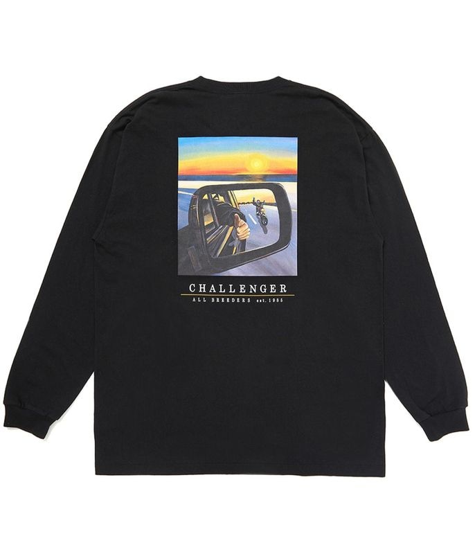 L/S SUNSET DRIVE TEE【BLACK】