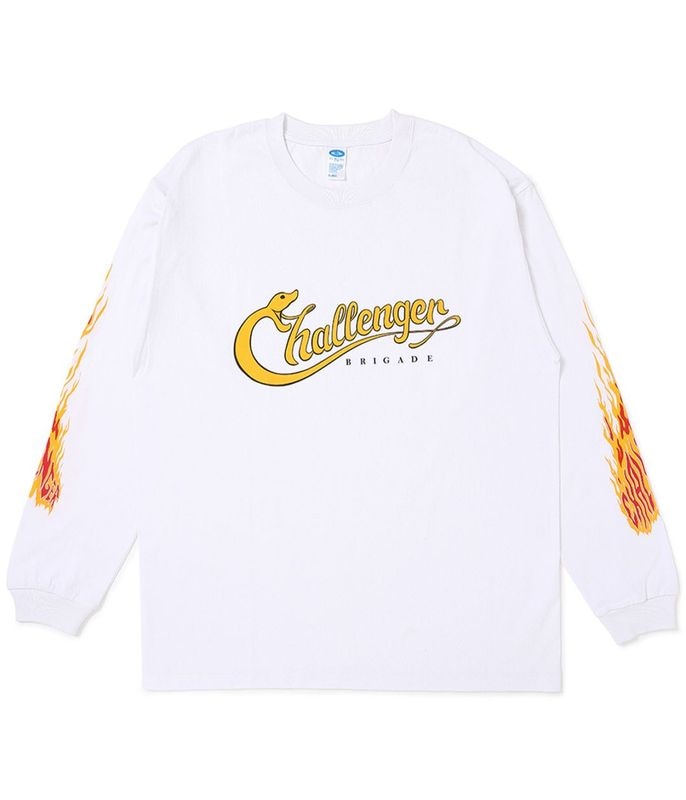 L/S SNAKING LOGO TEE【WHITE】