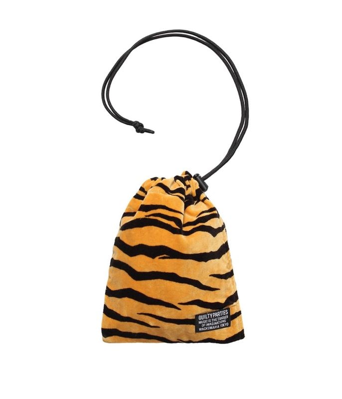 TIGER VELOUR DRAWSTRING BAG【YELLOW】