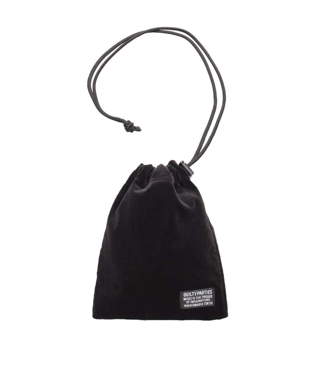 ラスト1点　WACKOMARIA VELOUR DRAWSTRING BAG VELVET DRAWSTRING BAG【BLACK】｜WACKO MARIA｜MELTING POT（正規取扱