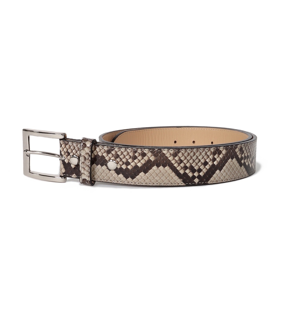 PYTHON LEATHER BELT【WHITE】