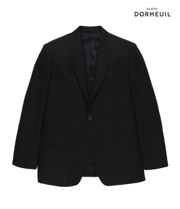 DORMEUIL / SINGLE BREASTED JACKET・PLEATED TROUSERS (TYPE-1) -SET UP-【BLACK】