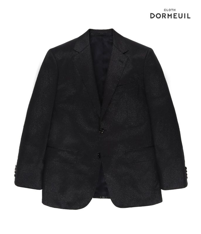 DORMEUIL / GLITTER SINGLE BREASTED JACKET (TYPE-2)【BLACK-SILVER】