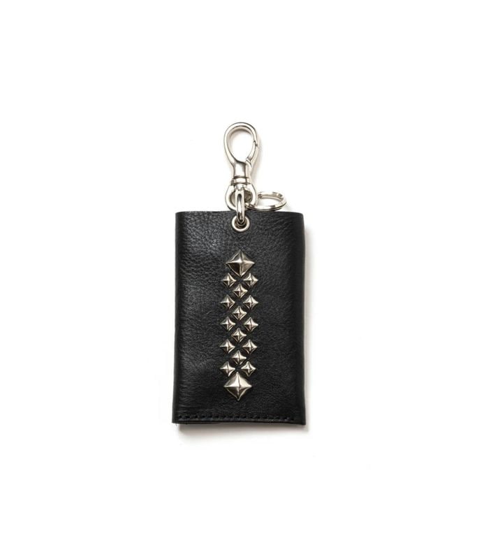 STUDS LEATHER KEY CASE【BLACK】