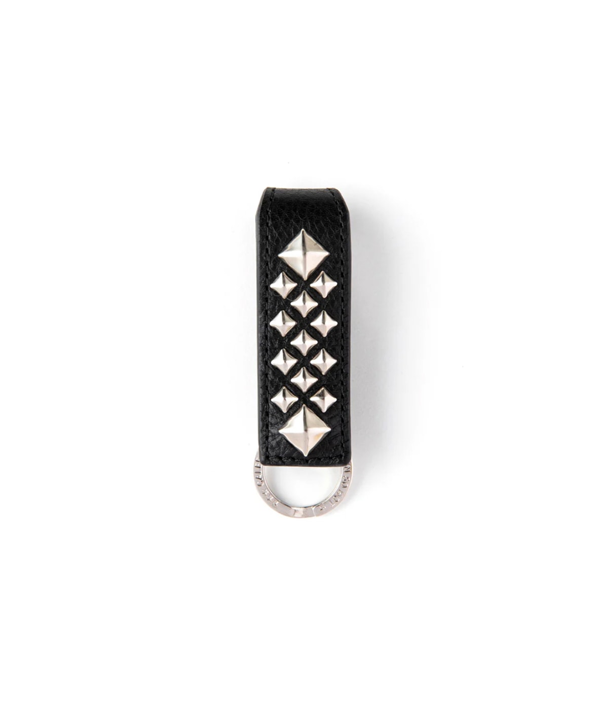 STUDS LEATHER SNAP KEY RING【BLACK】