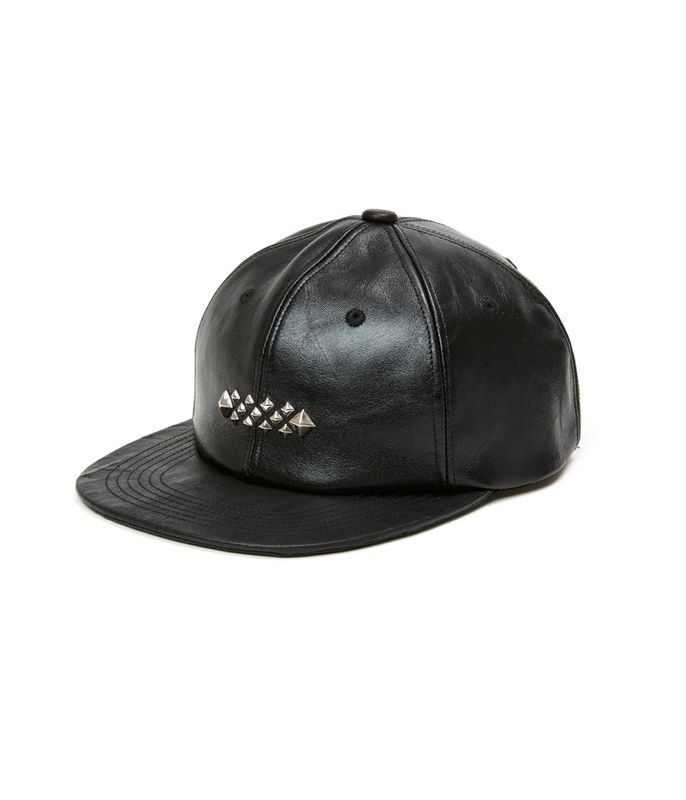 STUDS LEATHER SOLID CAP【BLACK】