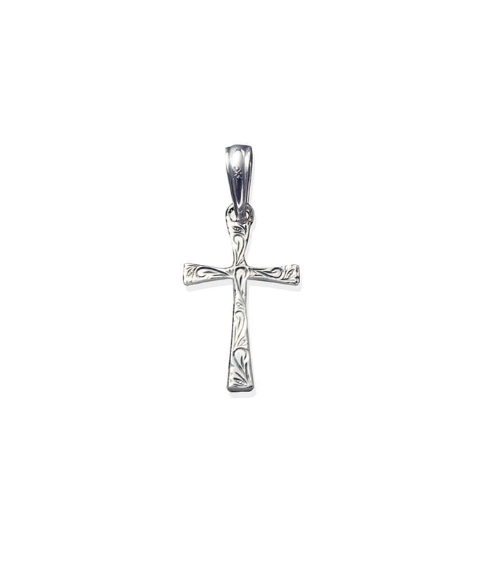 Engraved Tiny Cross Pendant【SILVER950】