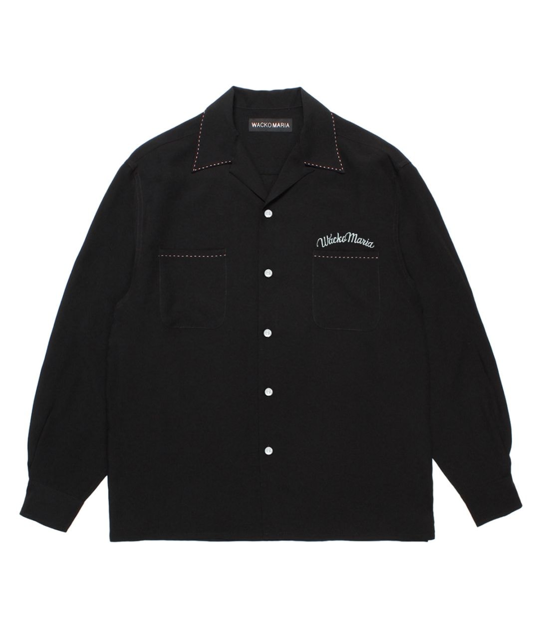 50'S OPEN COLLAR SHIRT (TYPE-2)【BLACK】｜WACKO MARIA｜MELTING POT