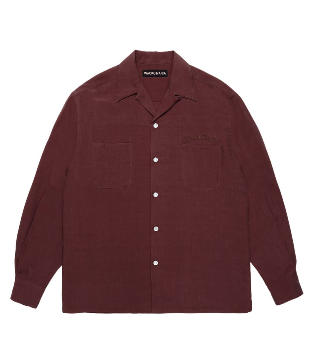 50'S OPEN COLLAR SHIRT (TYPE-2)【BURGUNDY】｜WACKO MARIA｜MELTING