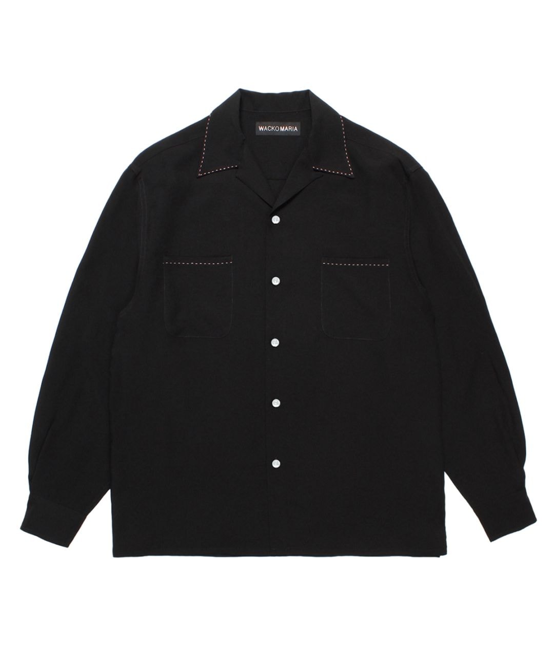 50'S OPEN COLLAR SHIRT (TYPE-1)【BLACK】｜WACKO MARIA｜MELTING POT