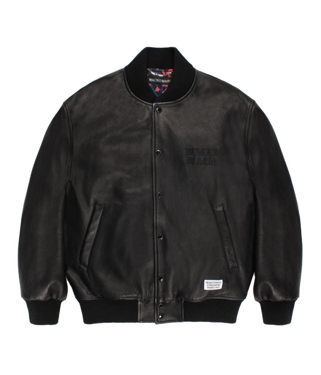 LEATHER VARSITY JACKET (TYPE-2)【BLACK】｜WACKO MARIA｜MELTING POT
