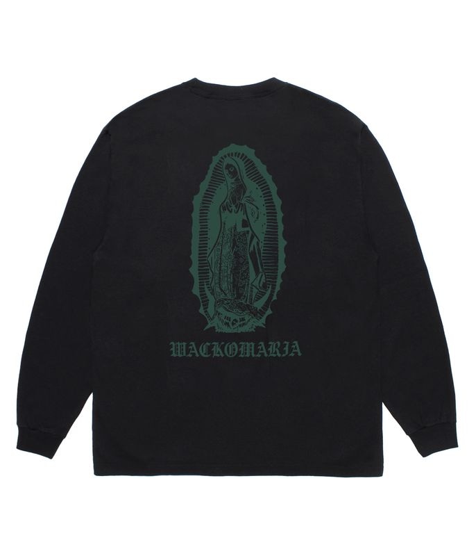 WASHED HEAVY WEIGHT LONG SLEEVE T-SHIRT (TYPE-2)【BLACK-GREEN】