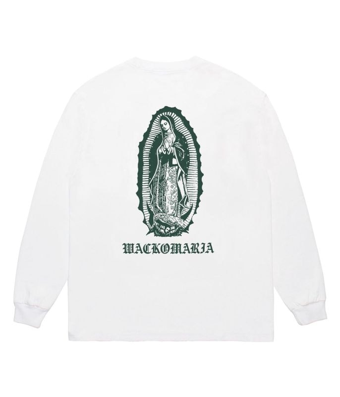 WASHED HEAVY WEIGHT LONG SLEEVE T-SHIRT (TYPE-2)【WHITE-GREEN】