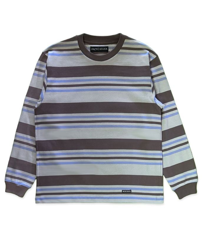 STRIPED LONG SLEEVE T-SHIRT (TYPE-1)【GRAY】