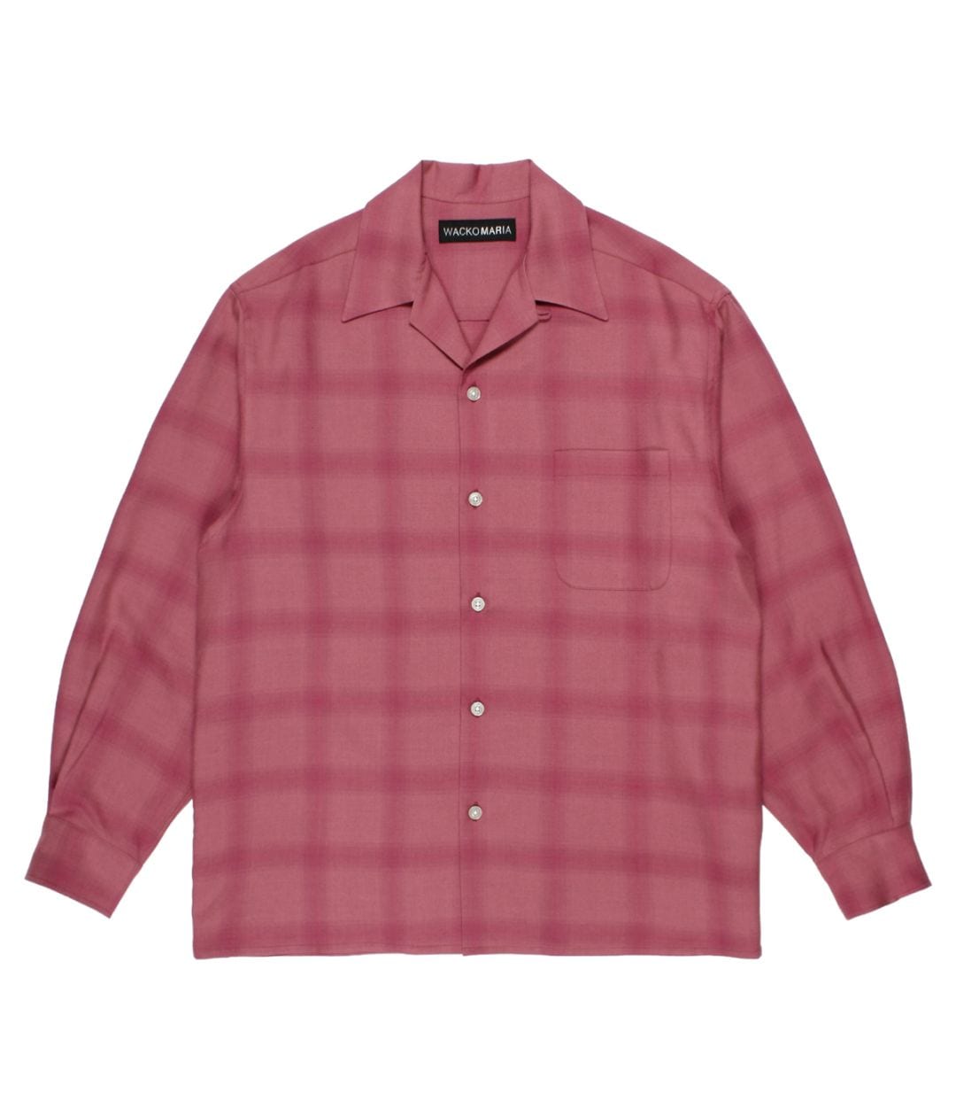 OMBRE CHECK OPEN COLLAR SHIRT L/S【PINK】｜WACKO MARIA｜MELTING