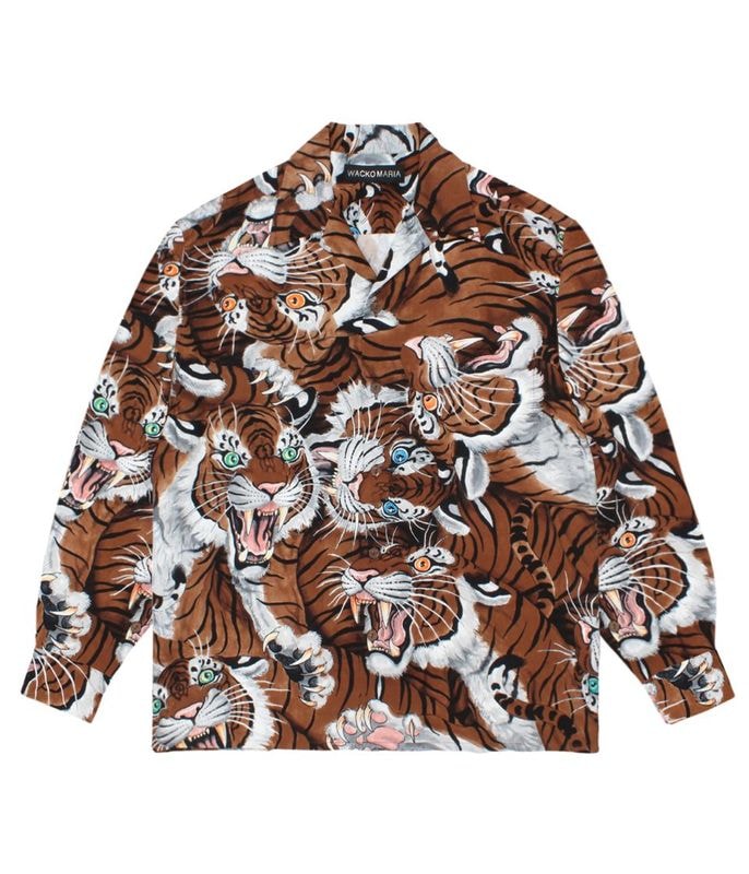 TIM LEHI / HAWAIIAN SHIRT L/S (TYPE-2)【BROWN】