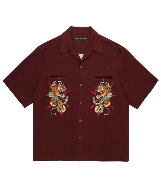 TIM LEHI / 50'S OPEN COLLAR SHIRT【BURGUNDY】