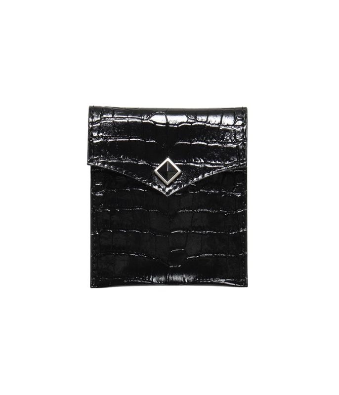 EMBOSSED LETAHER PORTABLE ASHTRAY【BLACK】