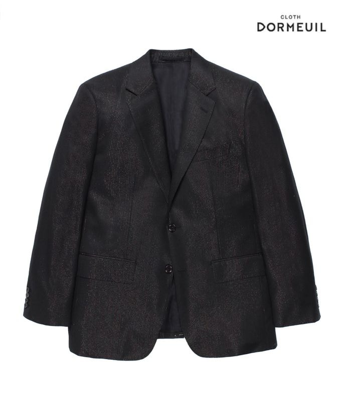 DORMEUIL / GLITTER SINGLE BREASTED JACKET (TYPE-5)【BLACK】