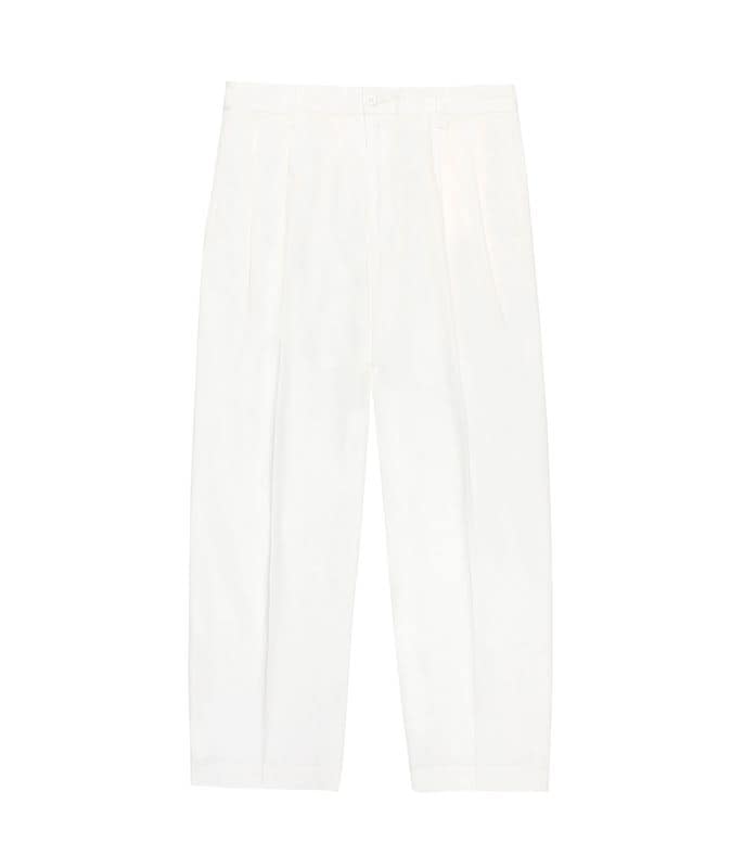 DOUBLE PLEATED CHINO TROUSERS【WHITE】