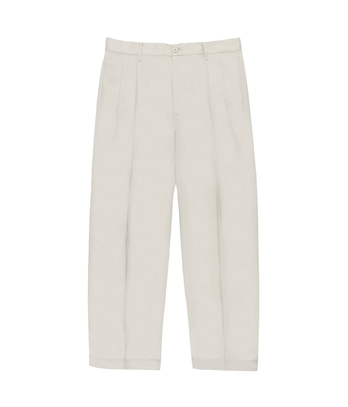 DOUBLE PLEATED CHINO TROUSERS【BEIGE】