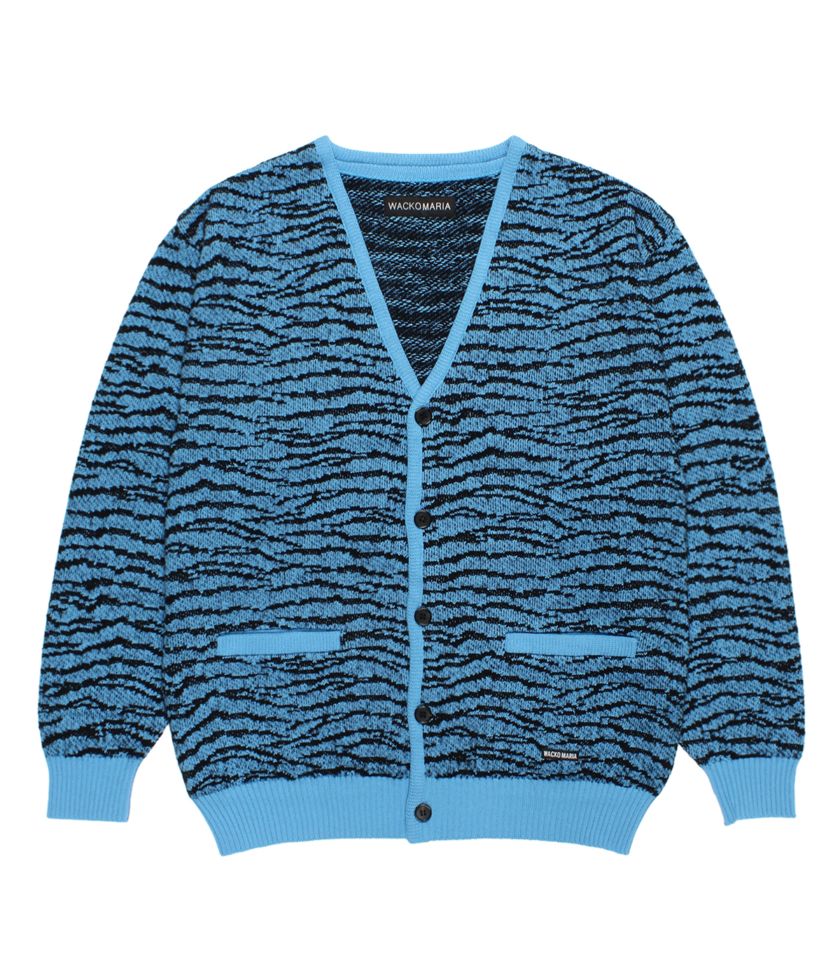 TIGER JACQUARD KNIT CARDIGAN【BLUE】｜WACKO MARIA｜MELTING POT