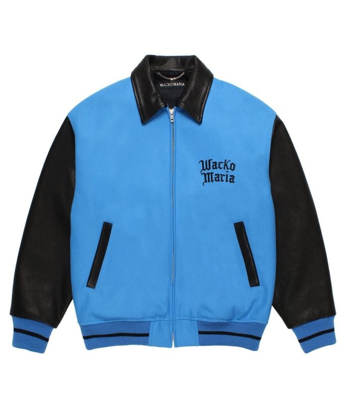 LEATHER VARSITY JACKET (TYPE-1)【BLUE】