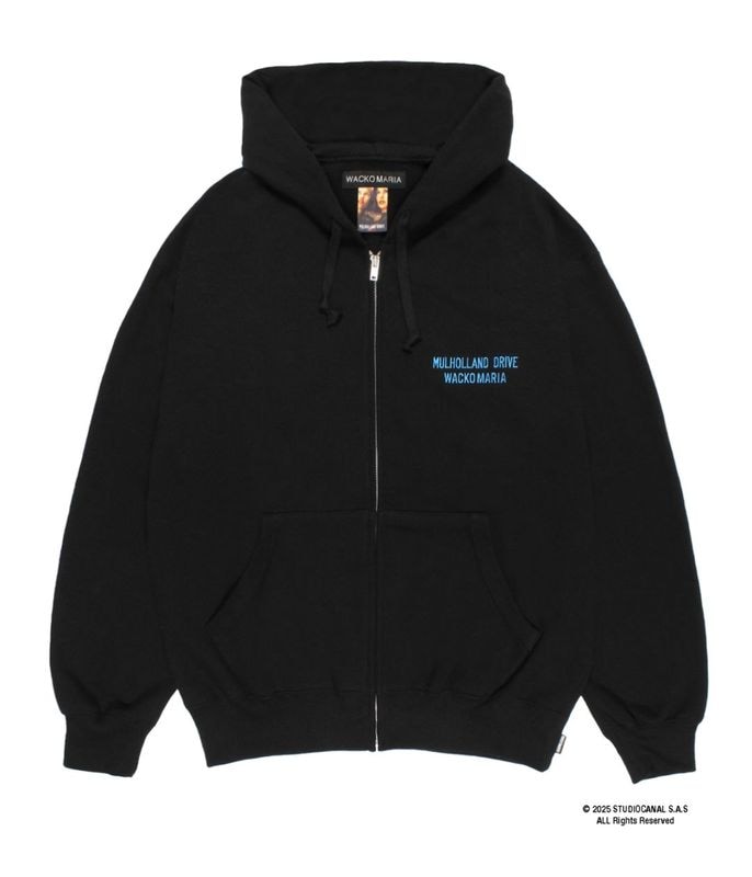 MULHOLLAND DRIVE / HEAVY WEIGHT ZIP HOODED SWEAT SHIRT【BLACK】