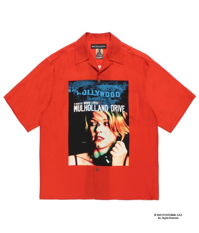 MULHOLLAND DRIVE / 50'S OPEN COLLAR SHIRT (TYPE-3)【RED】